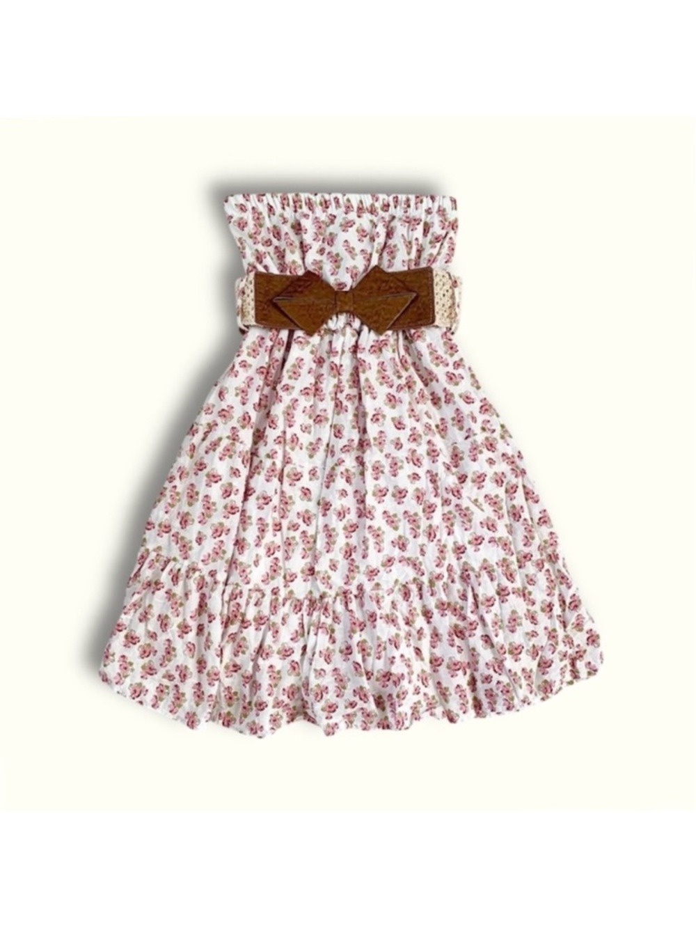 Strapless Floral Dress